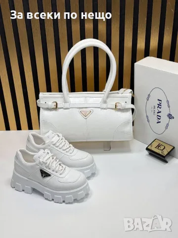 Prada Дамски Маратонки👟Дамски Спортни Обувки Прада - Бели Или Черни Код SEM-242, снимка 2 - Маратонки - 55776537