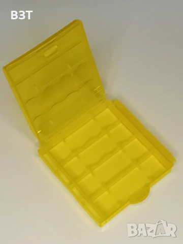 КУТИЯ ЗА СЪХРАНЕНИЕ НА 4 БРОЯ БАТЕРИИ AA/AAA ПЛАСТМАСОВА ПРОЗРАЧНА ЖЪЛТА, снимка 5 - Кутии за съхранение - 53292964