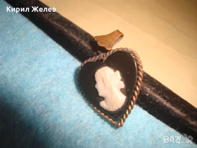 СТАРИННА КАМЕЯ ВИКТОРИАНСКИ СТИЛ БРОНЗОВ ОБКОВ МАЙСТОРСКА ИЗРАБОТКА РЕТРО БИЖУ ПЕНДАНТ 10875