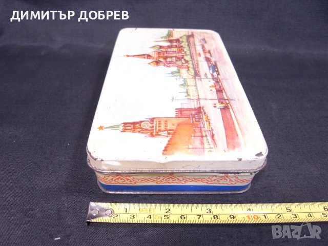 СТАРА РЕТРО СОЦ СССР МЕТАЛНА КУТИЯ ЛИТОГРАФИЯ МОСКВА КРЕМЪЛ, снимка 8 - Антикварни и старинни предмети - 42121828