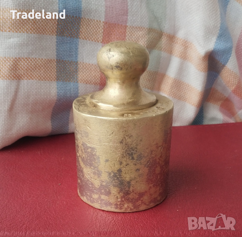 Старинна бронзова теглилка от 1 кг., от едни по-добри времена, снимка 2 - Антикварни и старинни предмети - 44631424