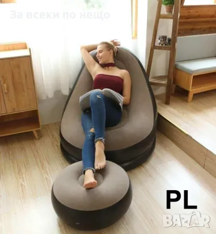 Голям Барбарон /кресло със табуретка, снимка 3 - Дивани и мека мебел - 48543213