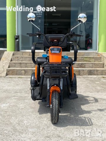 Електрическа триместна триколка X1 1800W/48V/20Ah Оранджева, снимка 3 - Мотоциклети и мототехника - 39294950