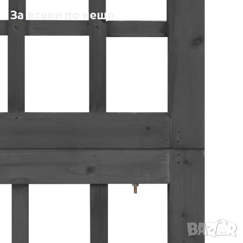 Параван за стая, 6 панела, масивна ела, черен, 242,5x180 см Код P728, снимка 2 - Паравани - 50621902