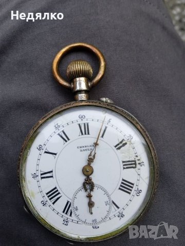 Сребърен джобен часовник Charles Locle, снимка 3 - Антикварни и старинни предмети - 41435026