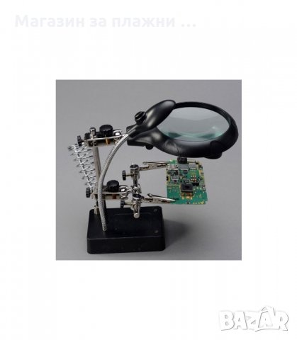 НАСТОЛНА ЛУПА С LED ЛАМПА, ТРЕТА РЪКА, 220VAC, 22W, УВЕЛИЧЕНИЕ 2.5X - код 16129, снимка 7 - Други инструменти - 34267379