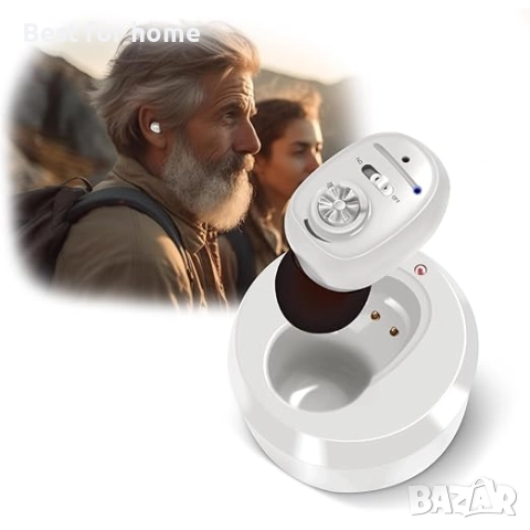 Слухов апарат Britzgo, до 40 часа живот на батерията, с преносима чанта за зареждане