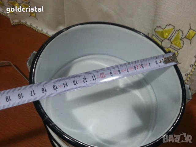 Емайлиран съд шарка кашмир , снимка 5 - Антикварни и старинни предмети - 41846535