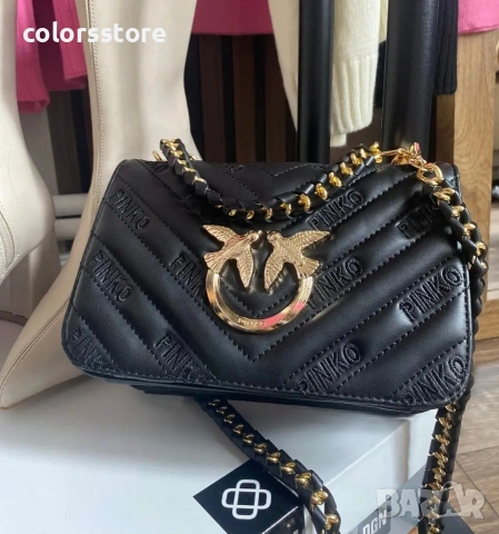 Луксозна Черна чанта Pink❤️/SG124