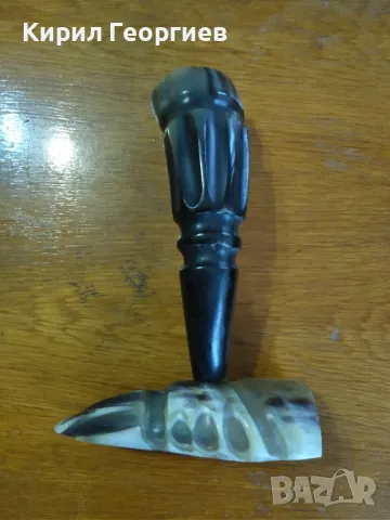 Ваза от ръчно издълбан рог, снимка 1