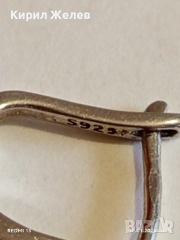 Елегантна нежна финна сребърна обеца с инкрустирани кристали 53050, снимка 10 - Обеци - 53051452