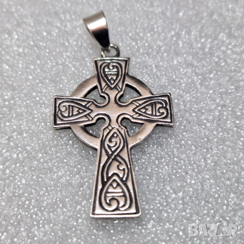 Келтски Сребърен Кръст(проба 925)-3,30 грама, снимка 5 - Колиета, медальони, синджири - 44635887