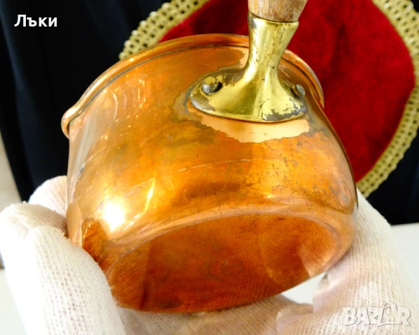 Медна тенджера с мангал,комплект за масло,мляко,фондю. , снимка 8 - Антикварни и старинни предмети - 53748431