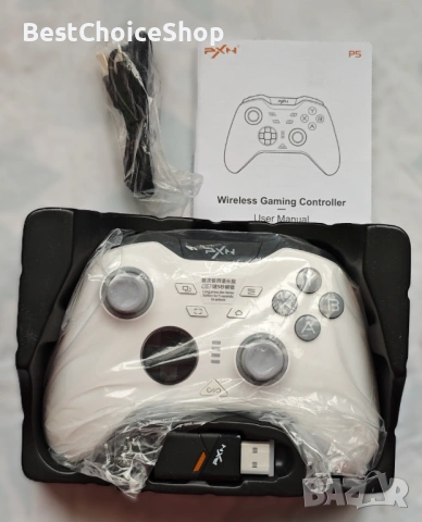 PXN P5 безжичен гейминг контролер с Hall ефект джойстик и спусък, снимка 3 - Аксесоари - 53194436