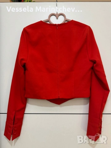 Блуза тип сако в ярко червено , снимка 3 - Блузи с дълъг ръкав и пуловери - 53101283