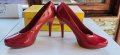 Червени лачени обувки , снимка 1 - Дамски обувки на ток - 40545863