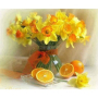 5D Нарциси цветя и портокали диамантен гоблен картина мозайка за направа по схема с камъчета 