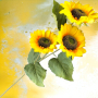 Стрък страхотен изкуствен Слънчоглед/90см/ с три цвята, снимка 2