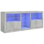 vidaXL Сайдборд с LED светлини, бетонно сив, 162x37x67 см, снимка 1