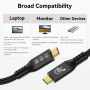 20Gbps USB C 3.2 Gen 2 кабел, Type C 4K@60Hz UHD Video 5A/100W PD3.1 (USB3.2 20G 100W 6M), снимка 8
