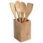 Екологичен комплект бамбукови кухненски прибори с поставка, снимка 5