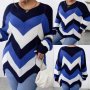 Красива плетена А-симетрична силно еластична модерна блуза, снимка 1 - Блузи с дълъг ръкав и пуловери - 44340236