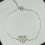 Сребърна гривна Сърце , снимка 4