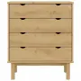 vidaXL Шкаф с чекмеджета OTTA, 76,5x39,5x90 см, борово дърво масив, снимка 6
