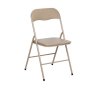 Сгъваем стол, 47x43,5x80см, метал и еко кожа, бежав, снимка 1 - Столове - 42414765