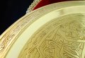  Арабски бронзов поднос,орнаменти,тугри. , снимка 3