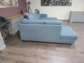 ПРОМОЦИЯ!!! Син ъглов П образен диван от плат LS404520, снимка 2