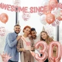 Нова украса Декорация за 30 години rose gold балони 30 корони банер happy birthday, снимка 6