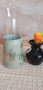  Стъклена ваза винтидж стил, ръчно декорирана с декупаж, снимка 5