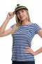 Дамски моряшки сет: тениска и капитанска шапка, снимка 1 - Тениски - 29975136