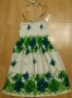 Бяла рокля на зелени цветя , снимка 1 - Рокли - 41524902