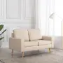 vidaXL 2-местен диван, кремав, текстил（SKU: 288706), снимка 2