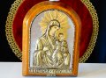 Старинна икона Св.Богородица Сумела,седеф,позлата. , снимка 11