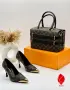 Louis Vuitton Дамски Обувки На Ток И Със Златисто Бомбе Код SEM-352, снимка 2
