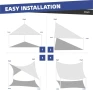 IOAOI Сенник за сянка, водоустойчив, 3x4x5M правоъгълен триъгълник, 95% UV защита, тъмносив, снимка 6