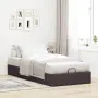 vidaXL Османска рамка за легло без матрак, тъмнокафява, 90x200см, плат, снимка 3