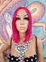 Удивително Дизайнерско Каре Перука в Бонбонено Розов Barbie Цвят КОД 8971, снимка 3