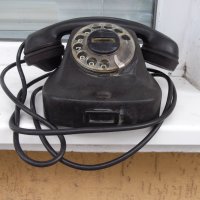Телефон шайбов черен бакелитов стар от ранния соц, снимка 8 - Други ценни предмети - 44372897
