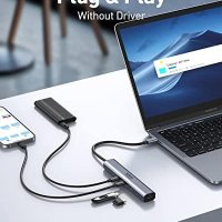 Нов 10Gbps USB C разклонител 5 в 1 USB C хъб с 100W захранване, снимка 4 - Друга електроника - 41762812