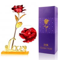 24K Gold Rose Златна роза Луксозен подарък за Св. Валентин , 8-ми март, снимка 2 - Романтични подаръци - 39624277