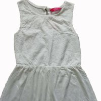 Бяла памучна рокля, 6-7год./122см., снимка 2 - Детски рокли и поли - 34273826