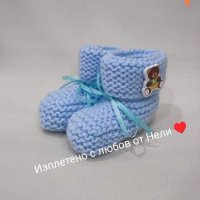 Ръчно плетени бебешки буйки терличета чорапки , снимка 3 - Бебешки чорапи - 39760793