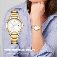 Дамски часовник NAVIFORCE Clarity Gold/White 5008 GW. , снимка 5 - Дамски - 34743466