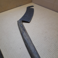 Голям Стар Ръчно Кован Нож За Сено , снимка 4 - Антикварни и старинни предмети - 44809156
