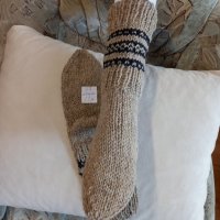 Ръчно плетени мъжки чорапи от вълна, размер 37, снимка 2 - Мъжки чорапи - 42253540
