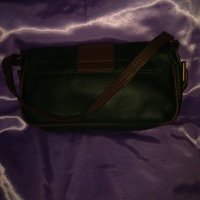MING Тъмно зелена кожена чанта с кафяво, снимка 8 - Чанти - 34620765
